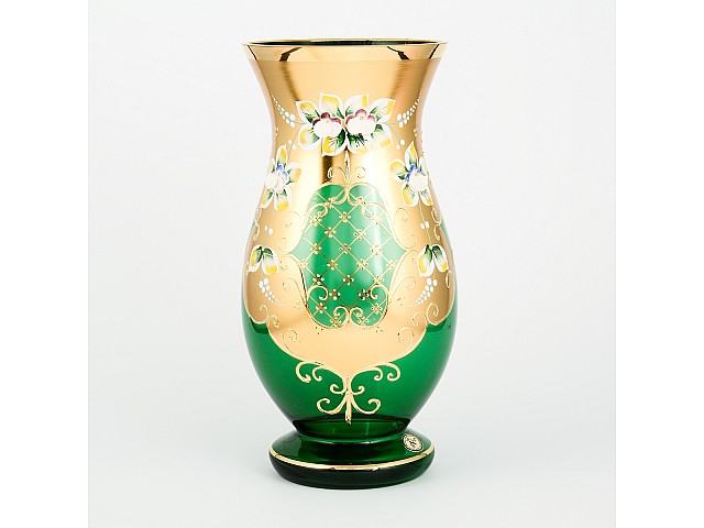 Ваза для цветов И-В зеленая Bohemia Crystal 25 см