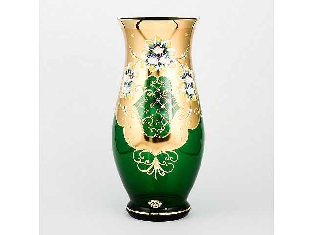 Ваза для цветов И-В зеленая Bohemia Crystal 30 см