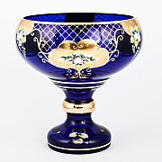Фруктовница И-В синяя Bohemia Crystal 26 см