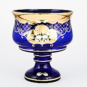 Конфетница Лепка синяя И-В Bohemia Crystal 20 см