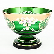 Конфетница Лепка Зеленая S-A Bohemia Crystal 21 см