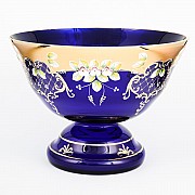 Фруктовница 32 см Bohemia Crystal Лепка Синяя S-A