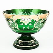 Фруктовница 32 см Bohemia Crystal Лепка Зеленая S-A 22904