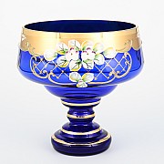 Конфетница Лепка синяя S-A Bohemia Crystal 16 см 22906