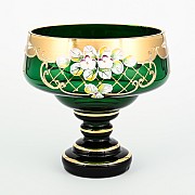 Конфетница Лепка зеленая S-A Bohemia Crystal 16 см 22907