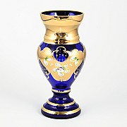 Ваза для цветов Лепка Синяя S-A Bohemia Crystal на ножке 21 см