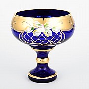 Конфетница 13 см Bohemia Crystal Лепка Синяя S-A