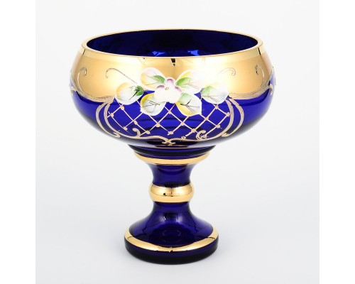 Конфетница 13 см Bohemia Crystal Лепка Синяя S-A
