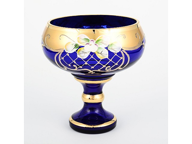 Конфетница 13 см Bohemia Crystal Лепка Синяя S-A