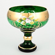 Конфетница 13 см Bohemia Crystal Лепка Зеленая S-A