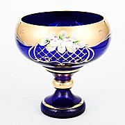 Конфетница Лепка синяя S-A Bohemia Crystal 16 см 22925