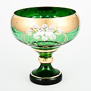 Конфетница Лепка зеленая S-A Bohemia Crystal 16 см 22926