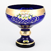 Конфетница Лепка Синяя S-A Bohemia Crystal 21 см