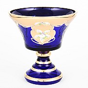 Конфетница Лепка синяя S-A Bohemia Crystal 16 см 22931