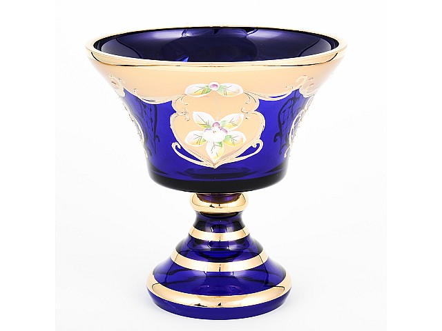Конфетница Лепка синяя S-A Bohemia Crystal 16 см 22931
