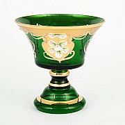Конфетница Лепка зеленая S-A Bohemia Crystal 16 см 22932