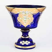 Конфетница 26 см Bohemia Crystal Лепка Синяя S-A