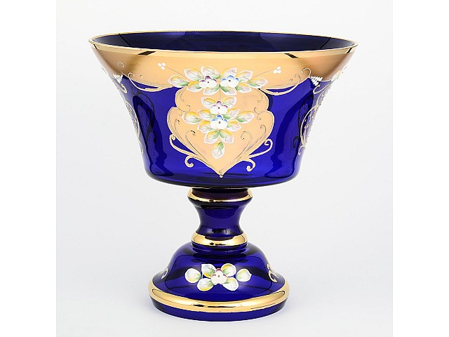 Конфетница 26 см Bohemia Crystal Лепка Синяя S-A Конфетница 26 см Bohemia Crystal Лепка Синяя S-A