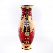 Ваза для цветов Bohemia Лепка красная 50см