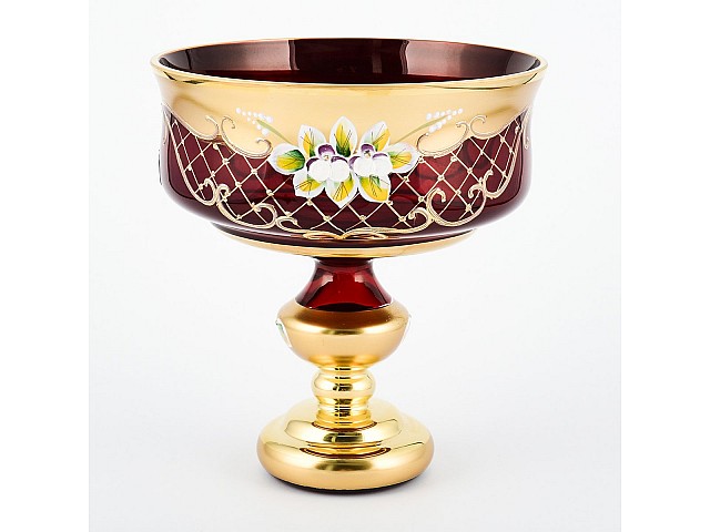 Конфетница 17 см Bohemia Crystal Лепка гранат B-L