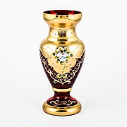 Ваза Лепка Красная B-L Bohemia Crystal на ножке 26 см