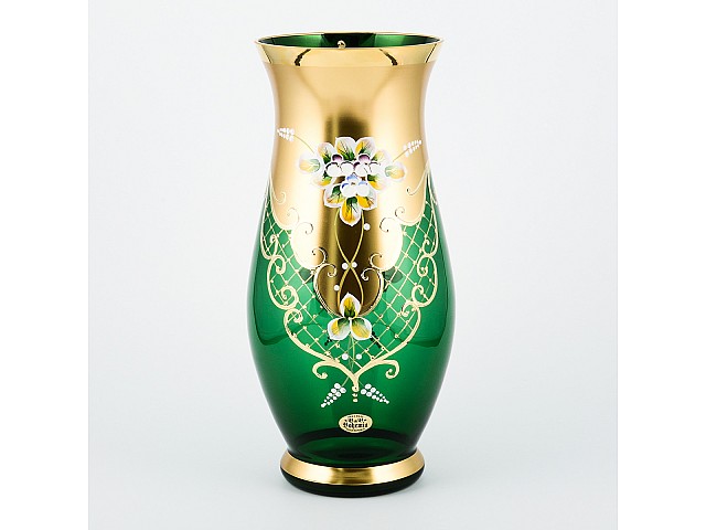 Ваза для цветов Лепка Зеленая B-L Bohemia 30 см