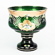 Конфетница Bohemia Crystal Лепка зеленая И-В 26 см