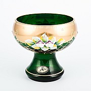 Конфетница Bohemia Crystal Лепка зеленая И-В 12 см