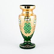 Ваза для цветов на ножке И-В зеленая Bohemia Crystal 30 см