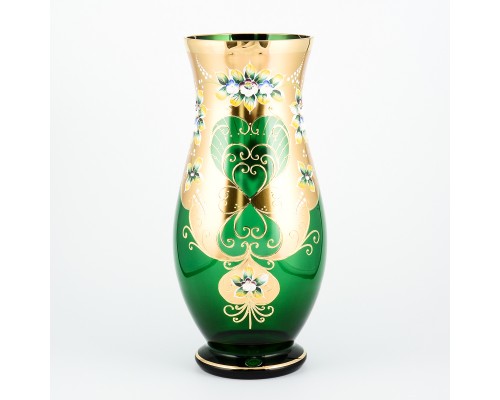 Ваза для цветов И-В зеленая Bohemia Crystal 40 см