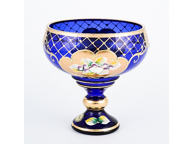 Конфетница синяя Лепка И-В Bohemia Crystal 13 см Конфетница синяя Лепка И-В Bohemia Crystal 13 см