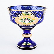 Конфетница Лепка синяя И-В Bohemia Crystal 13 см