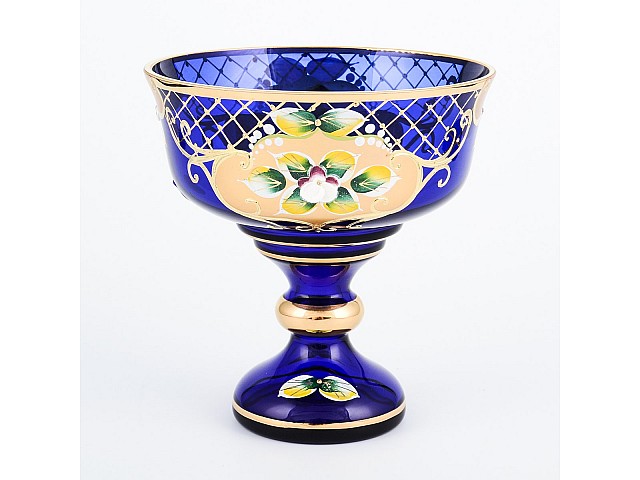 Конфетница Лепка синяя И-В Bohemia Crystal 13 см Конфетница Лепка синяя И-В Bohemia Crystal 13 см