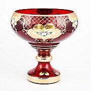 Конфетница Лепка красная И-В Bohemia Crystal 26 см