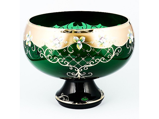 Фруктовница Bohemia Crystal 33 см И-В зеленая