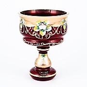 Конфетница Лепка красная И-В Bohemia Crystal 13 см