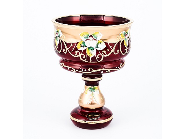 Конфетница Лепка красная И-В Bohemia Crystal 13 см Конфетница Лепка красная И-В Bohemia Crystal 13 см