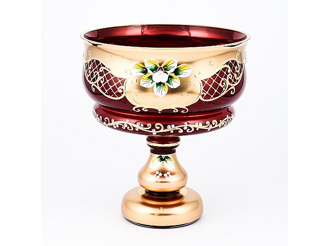 Конфетница Bohemia Crystal 21 см И-В красная