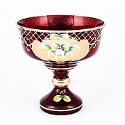 Конфетница Лепка красная И-В Bohemia Crystal 16 см