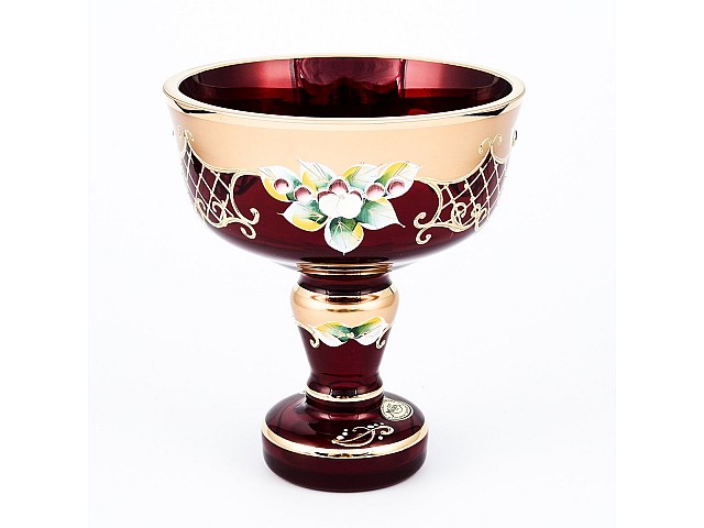 Конфетница Bohemia Crystal 13 см красная