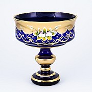 Конфетница Лепка Синяя B-L Bohemia 17 см 23519