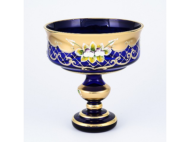 Конфетница Лепка Синяя B-L Bohemia 17 см 23519