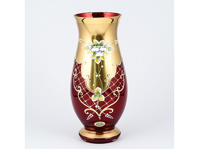 Ваза для цветов Лепка Красная B-L Bohemia Crystal 26 см
