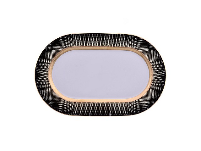 Блюдо овальное 36 см Falkenporzellan Rio black gold