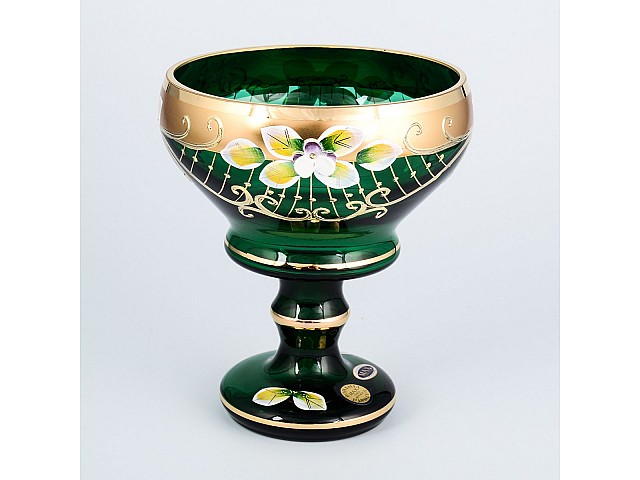 Конфетница 13 см Лепка зеленая Star Crystal 23638