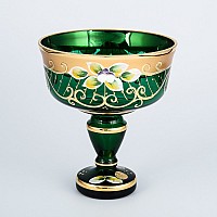 Конфетница 13 см Зеленая Star Crystal 23650