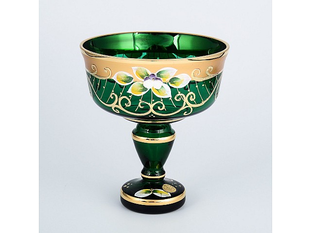 Конфетница 13 см Зеленая Star Crystal 23650