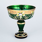 Конфетница 16 см Зеленая Star Crystal 23651