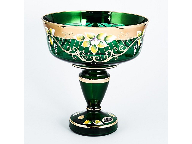 Конфетница 20 см Зеленая Star Crystal 23652