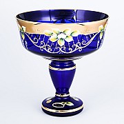 Конфетница Лепка синяя Star Crystal 20 см 23656